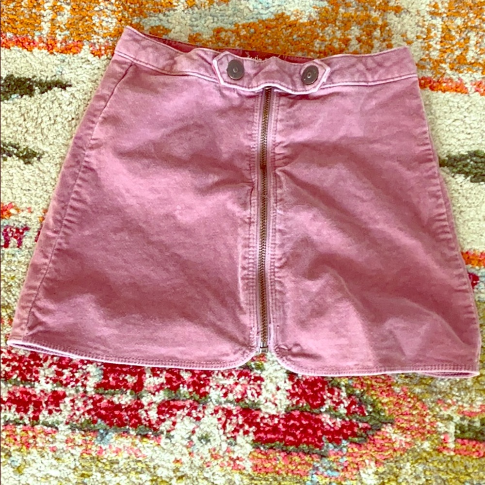 Pink Zara Girls velvet skirt